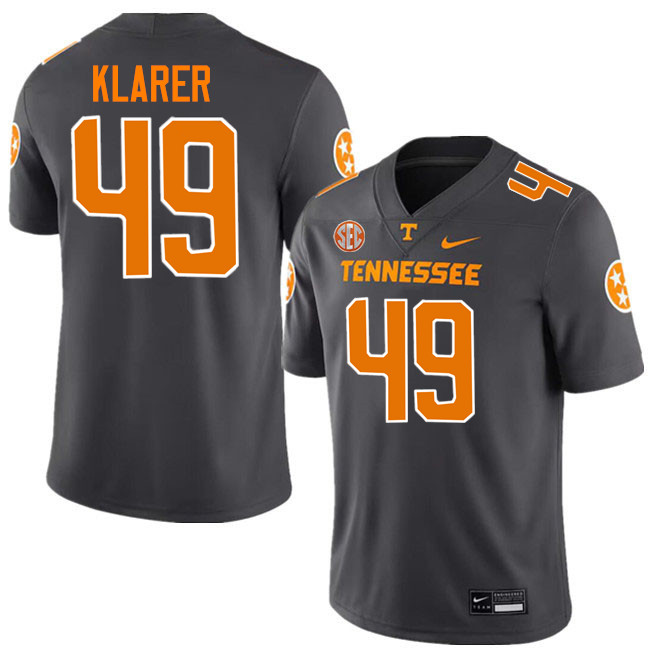 Rudy Klarer Tennessee Jersey,Tennessee Volunteers #49 Rudy Klarer College Jersey,Uniforms-Smoke Grey